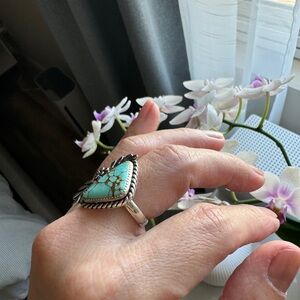 Turquoise ring size 7. sterling silver